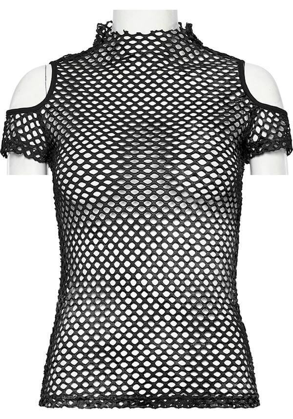 Dionisia Fishnet [Black] | COLD SHOULDER TOP* - Image 2