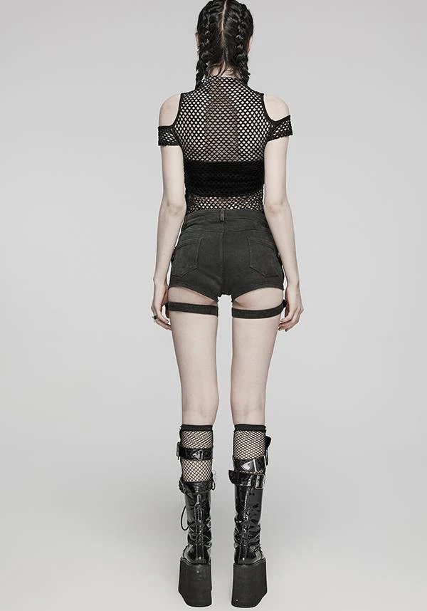 Dionisia Fishnet [Black] | COLD SHOULDER TOP* - Image 4