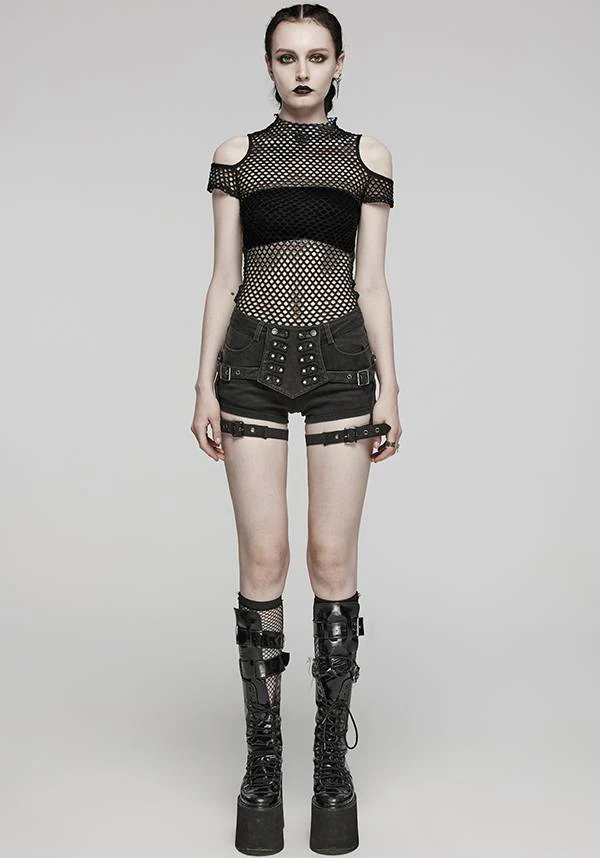 Dionisia Fishnet [Black] | COLD SHOULDER TOP* - Image 6