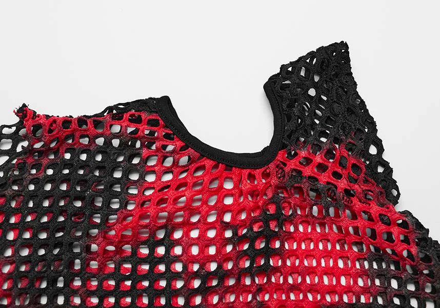 Dionisia Fishnet [Black/Red] | COLD SHOULDER TOP* - Image 13