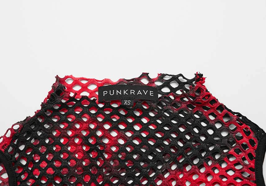 Dionisia Fishnet [Black/Red] | COLD SHOULDER TOP* - Image 9