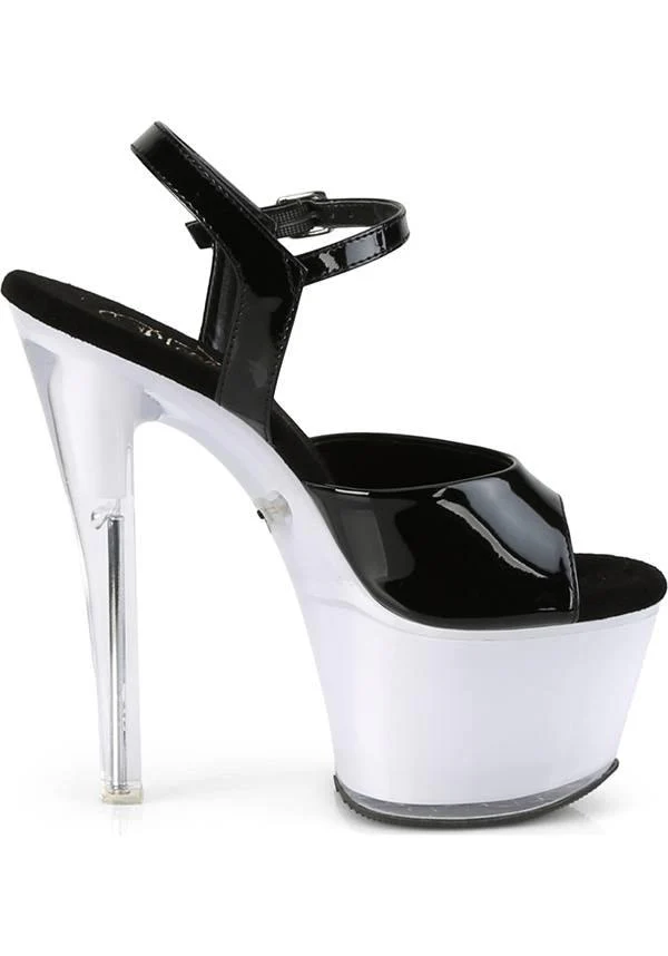 DISCOLITE-709 [Black Pat/White Glow] | PLATFORM HEELS [PREORDER] - Image 2