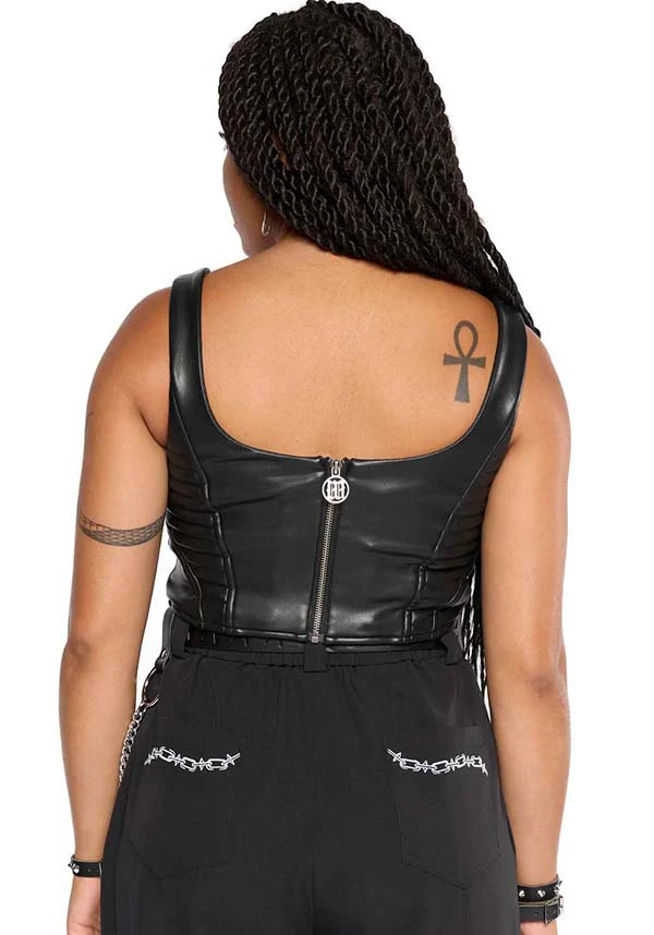 Doro Faux Leather Moto | CORSET TOP* - Image 2