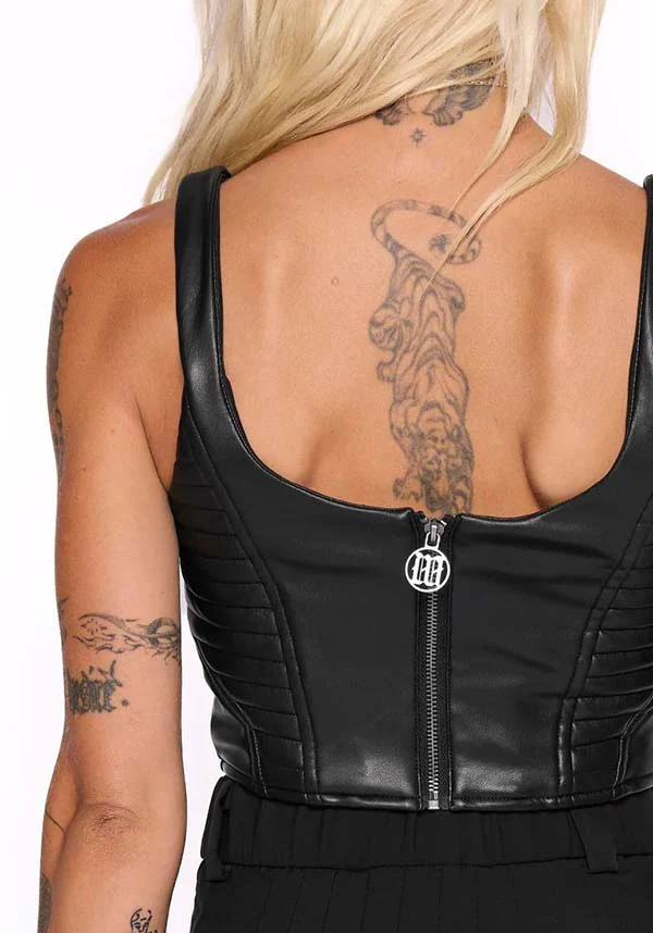 Doro Faux Leather Moto | CORSET TOP* - Image 5