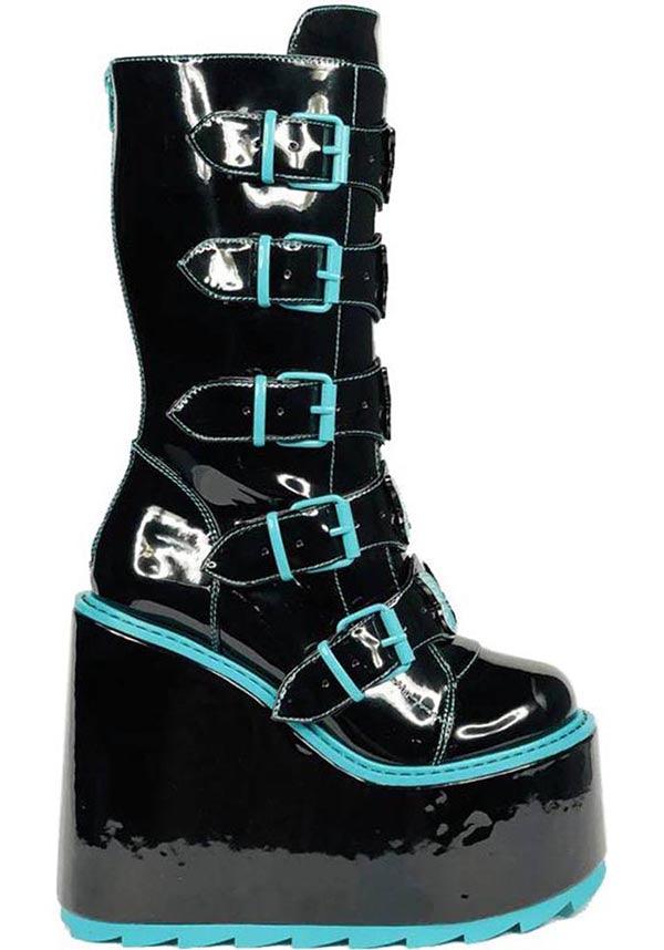 Dune Butterfly [Black/Teal] | PLATFORM BOOTS** - Image 3