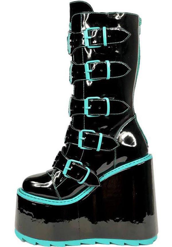 Dune Butterfly [Black/Teal] | PLATFORM BOOTS** - Image 4