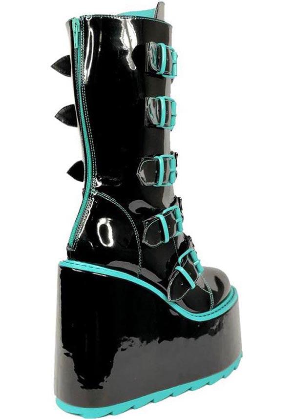 Dune Butterfly [Black/Teal] | PLATFORM BOOTS** - Image 5