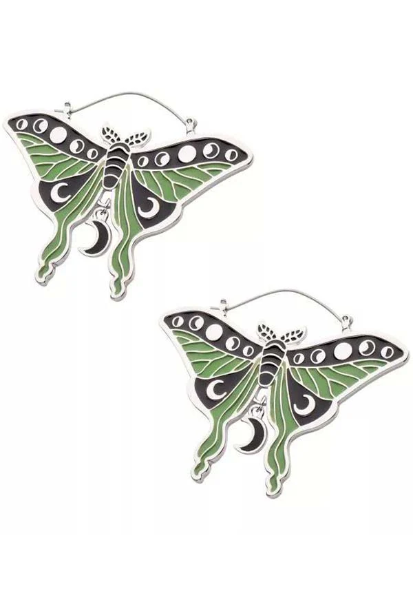 Cosmic Luna Moth | PLUG HOOP EARRINGS - Image 2