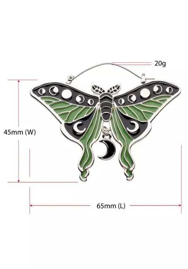 Cosmic Luna Moth | PLUG HOOP EARRINGS - Image 4