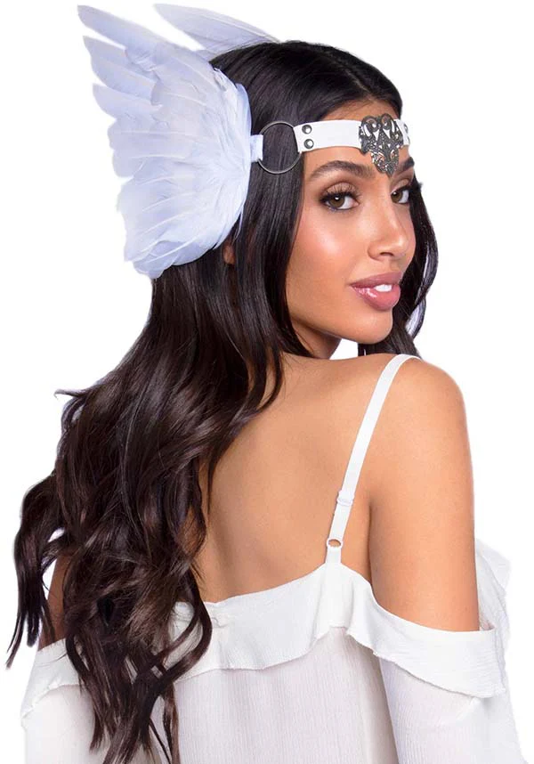 Filigree Medallion Feather [White] | HEADBAND* - Image 2