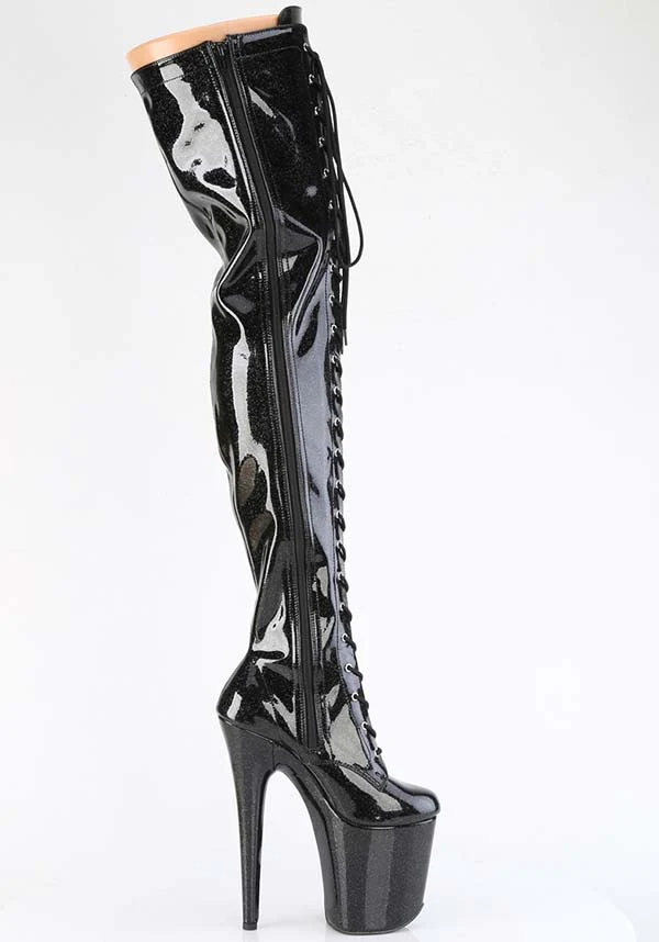 Flamingo-3020GP [Black Glitter] | PLATFORM BOOTS [PREORDER] - Image 4