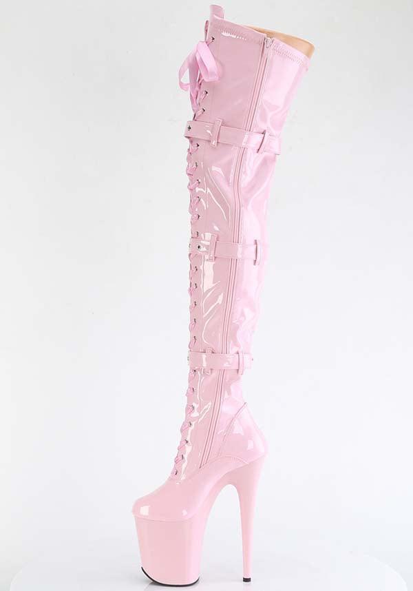 FLAMINGO-3028 [Baby Pink Patent] | PLATFORM BOOTS [PREORDER] - Image 4