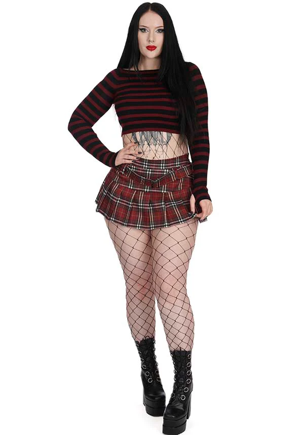 Frances Striped [Burgundy/Black] | JUMPER - Image 2