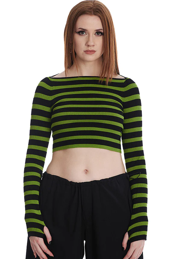 Frances Striped [Green/Black] | JUMPER*