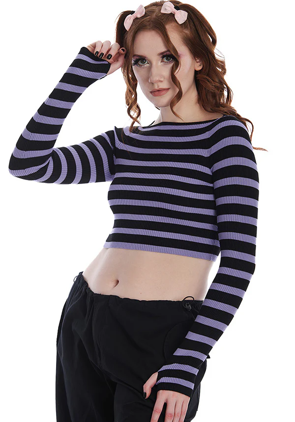Frances Striped [Lilac/Black] | JUMPER - Image 2