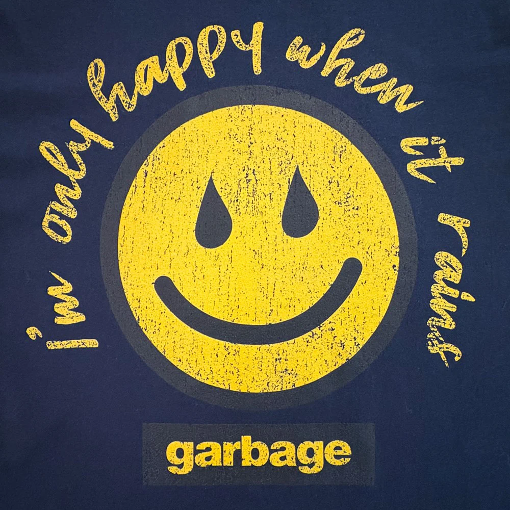 Garbage | I'm Only Happy When It Rains [Navy] T-SHIRT [PREORDER] - Image 2