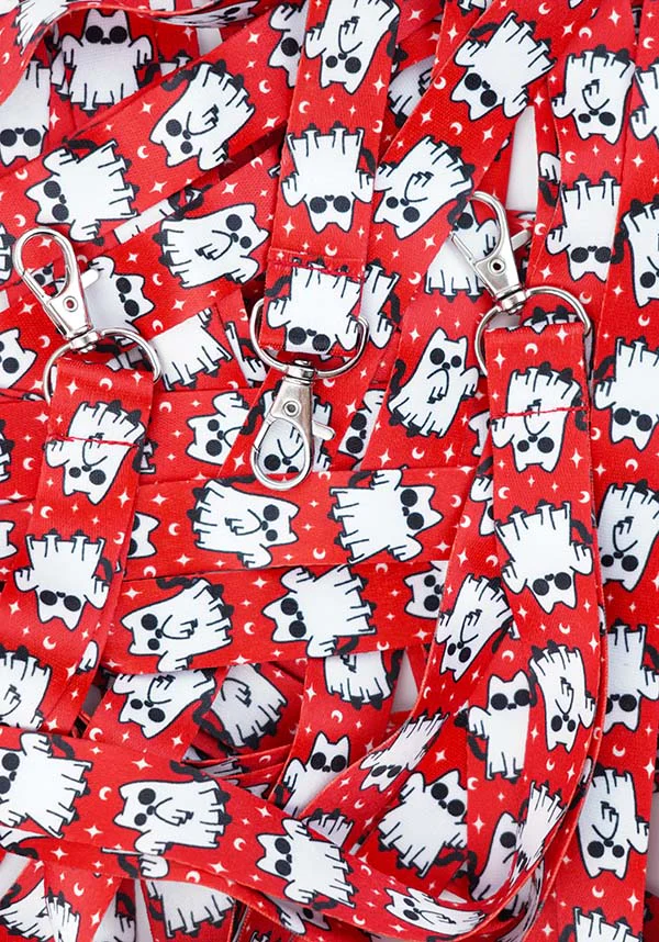 Ghostly Kitties [Red] | LANYARD - Image 2