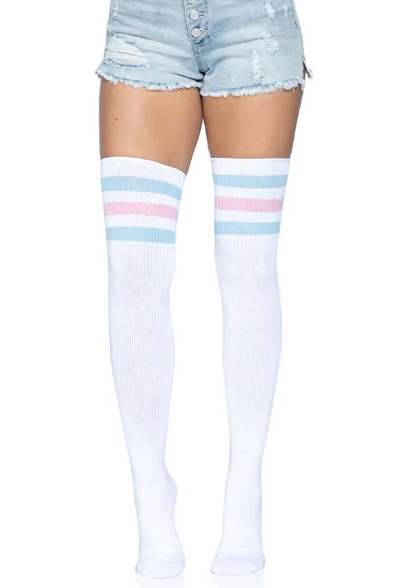 Gina Athletic [Pink/Blue] | THIGH HIGH STOCKINGS - Image 2