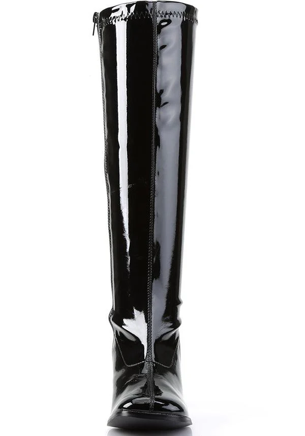 GOGO-300WC [Black Pat] | WIDE CALF BOOTS [PREORDER] - Image 2