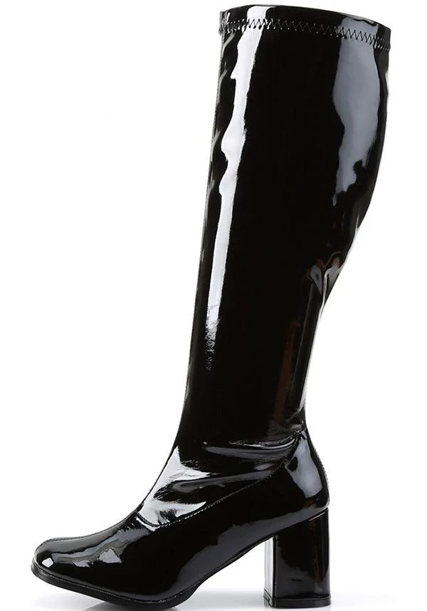 GOGO-300WC [Black Pat] | WIDE CALF BOOTS [PREORDER] - Image 3