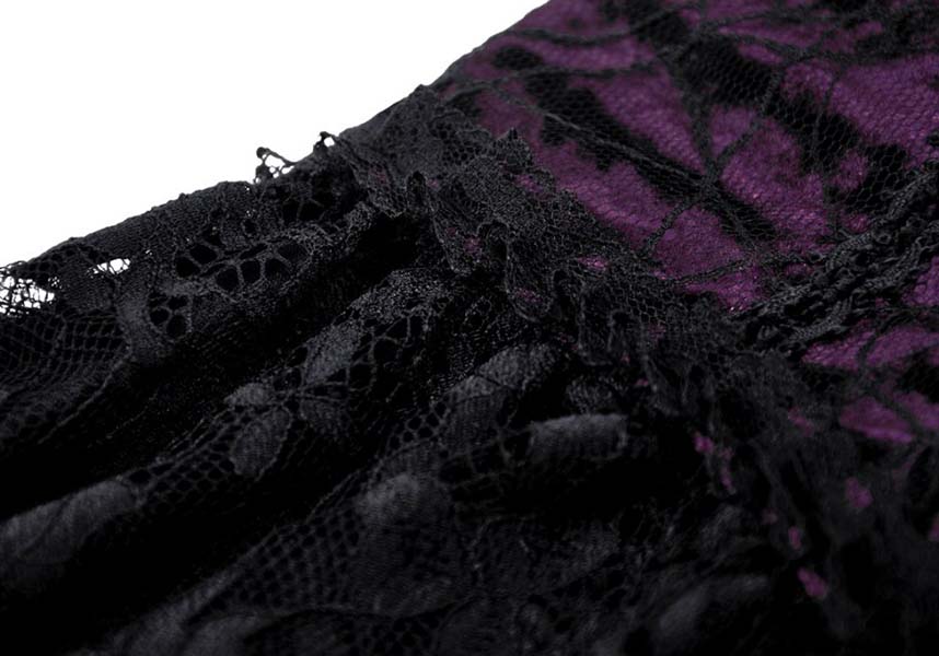 Gothic Lace Up [Black/Purple] | CORSET DRESS - Image 18