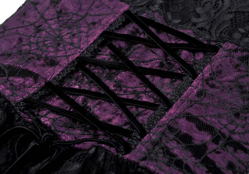 Gothic Lace Up [Black/Purple] | CORSET DRESS - Image 22