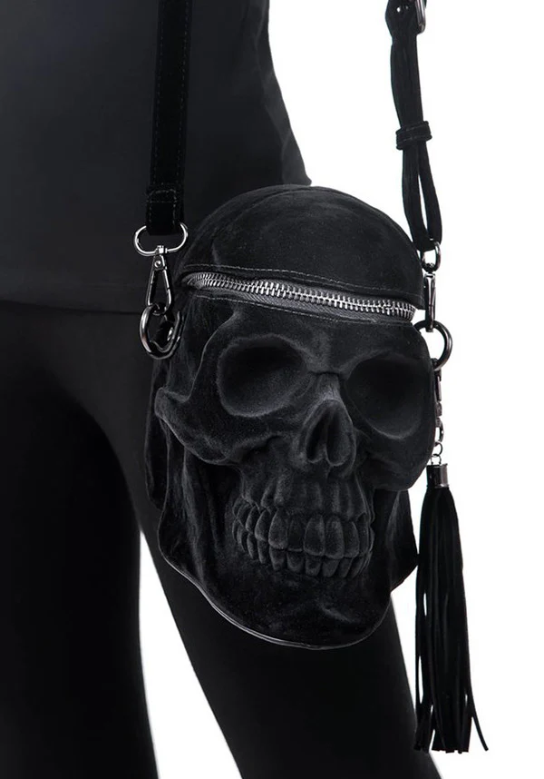 Grave Digger [Black Velvet] | SKULL HANDBAG - Image 6