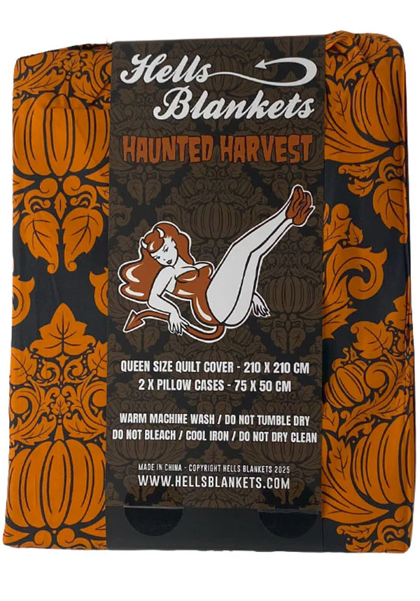 Haunted Harvest [Black/Orange] | QUILT SET [KING] - Image 10