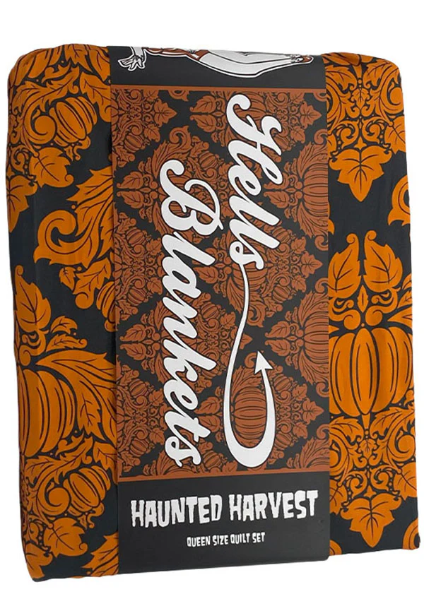 Haunted Harvest [Black/Orange] | QUILT SET [KING] - Image 9