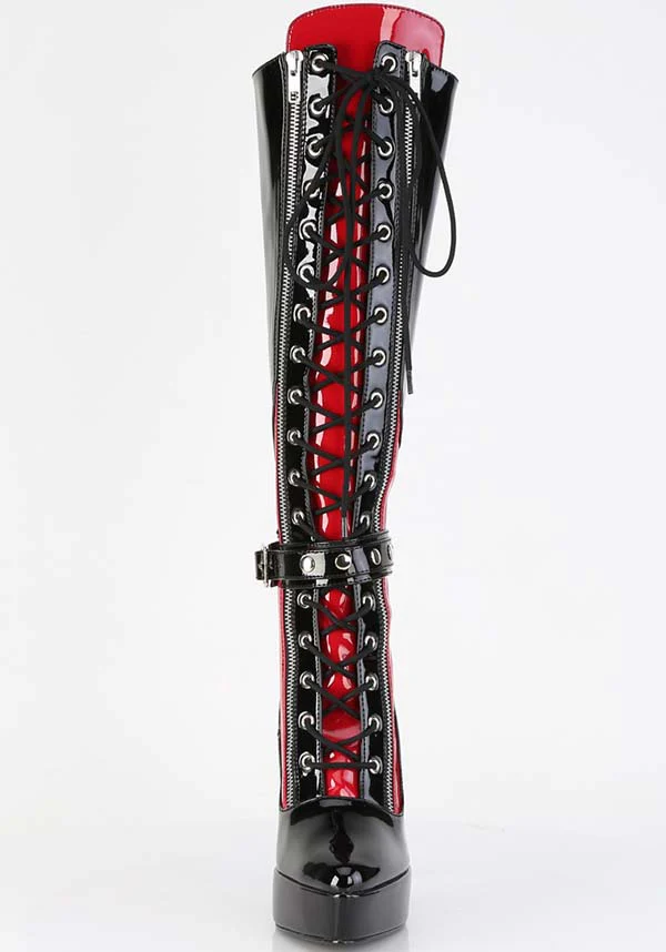 INDULGE-2028 [Black/Red Patent] | BOOTS [PREORDER] - Image 2