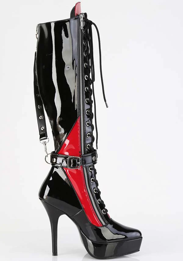 INDULGE-2028 [Black/Red Patent] | BOOTS [PREORDER] - Image 5