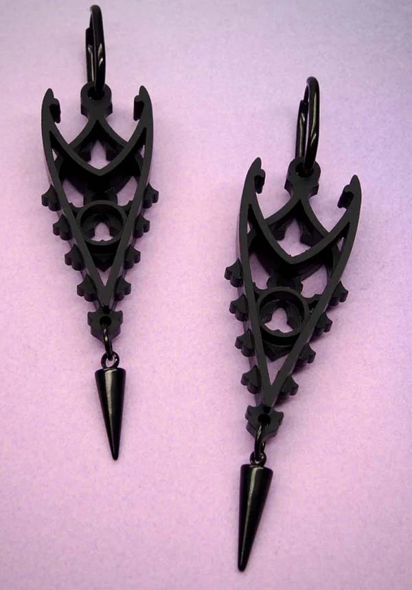 Inverted Spires [Black] | EARRINGS - Image 4