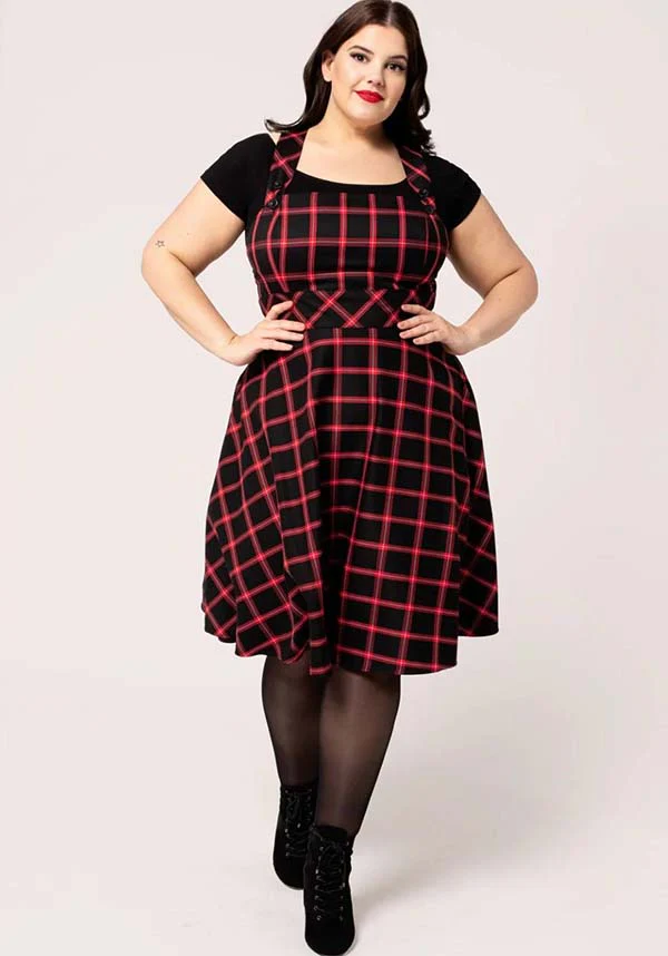 Janine [Black/Red] | PINAFORE DRESS - Image 2