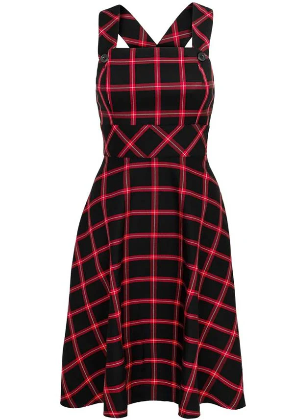 Janine [Black/Red] | PINAFORE DRESS - Image 3
