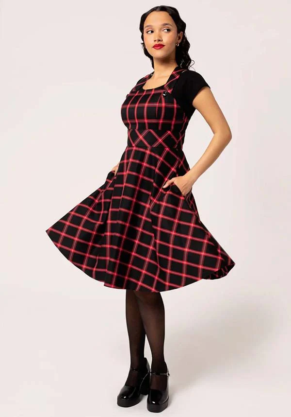 Janine [Black/Red] | PINAFORE DRESS - Image 6