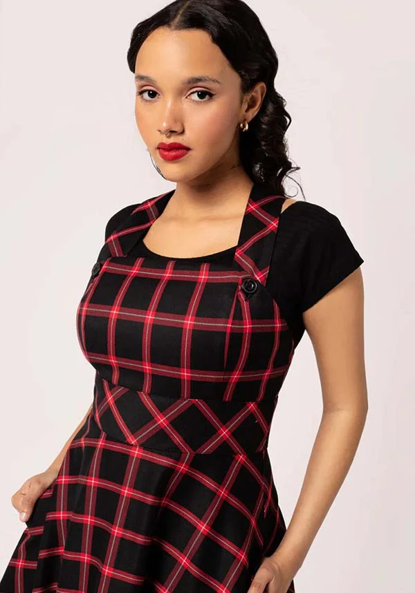 Janine [Black/Red] | PINAFORE DRESS - Image 7