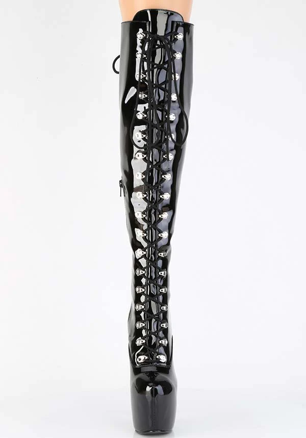 JUBILANT-3012 [Black Patent] | PLATFORM BOOTS [PREORDER] - Image 2