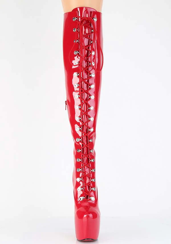 JUBILANT-3012 [Red Patent] | PLATFORM BOOTS [PREORDER] - Image 2