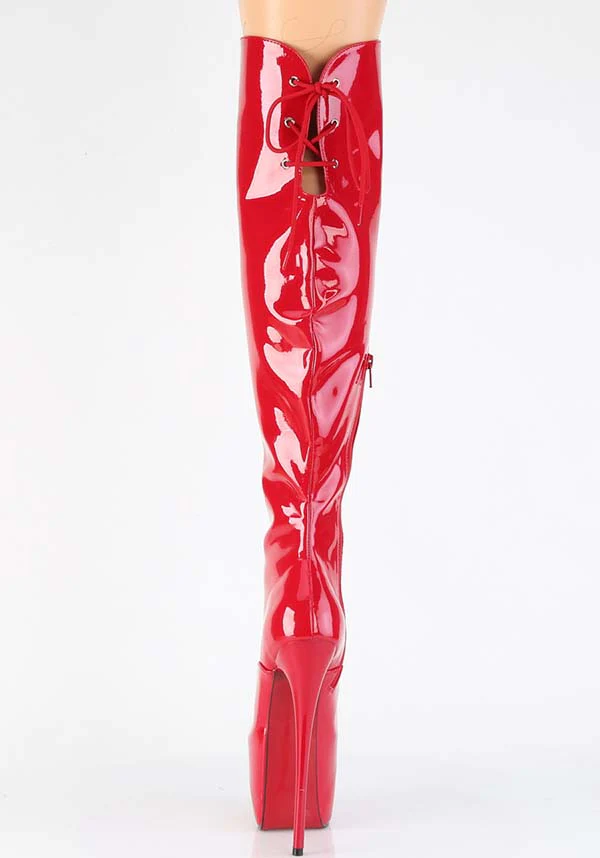 JUBILANT-3012 [Red Patent] | PLATFORM BOOTS [PREORDER] - Image 3
