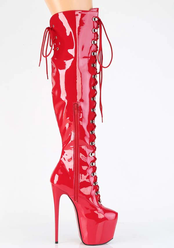 JUBILANT-3012 [Red Patent] | PLATFORM BOOTS [PREORDER] - Image 5