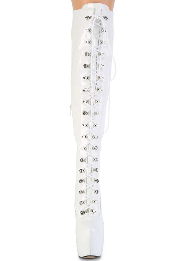 JUBILANT-3012 [White Patent] | PLATFORM BOOTS [PREORDER] - Image 2