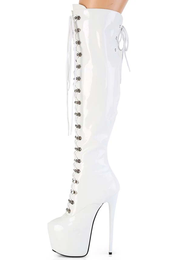 JUBILANT-3012 [White Patent] | PLATFORM BOOTS [PREORDER] - Image 4