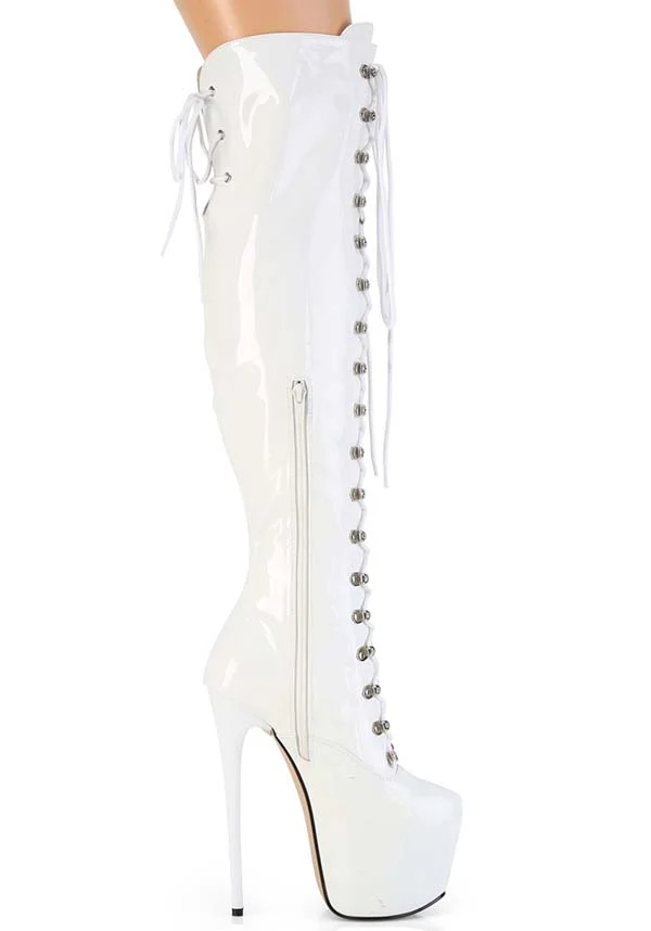 JUBILANT-3012 [White Patent] | PLATFORM BOOTS [PREORDER] - Image 5