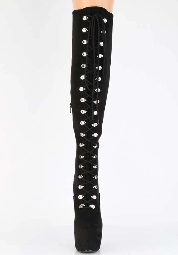 JUBILANT-3012FS [Black Faux] | PLATFORM BOOTS [PREORDER] - Image 2