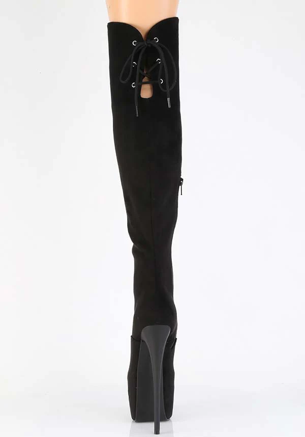 JUBILANT-3012FS [Black Faux] | PLATFORM BOOTS [PREORDER] - Image 3