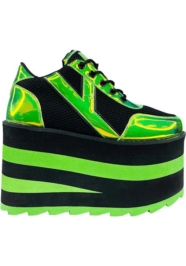 Karazii [Black/Green] | PLATFORM SNEAKERS* - Image 3