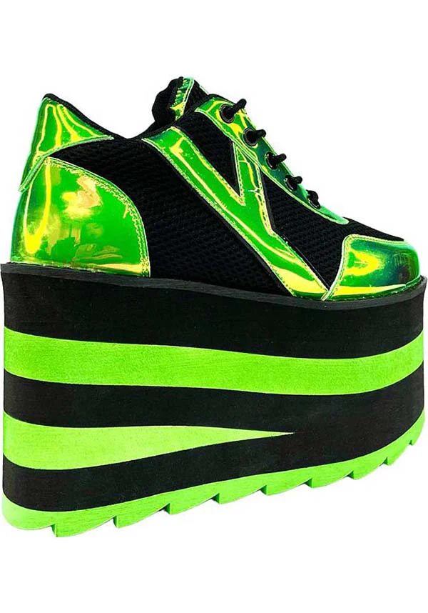 Karazii [Black/Green] | PLATFORM SNEAKERS* - Image 5