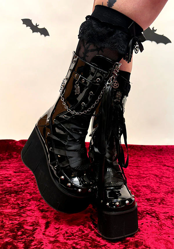 KERA-121 [Black Patent] | PLATFORM BOOTS [PREORDER] - Image 10