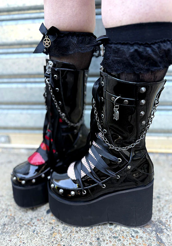 KERA-121 [Black Patent] | PLATFORM BOOTS [PREORDER] - Image 16
