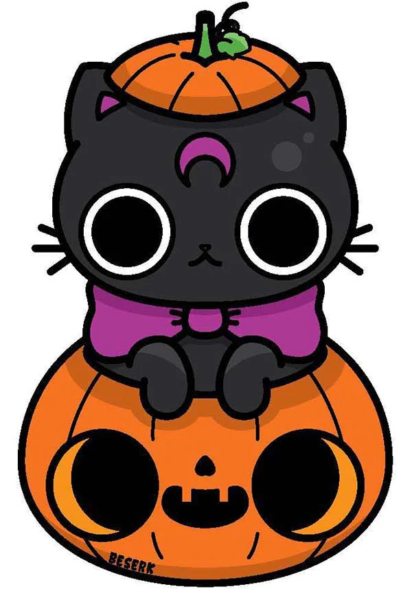 Kitty In Pumpkin | STICKER* - Image 2